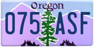 OR license plate 075ASF