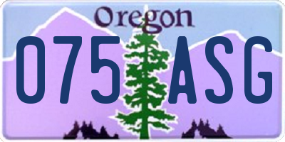OR license plate 075ASG