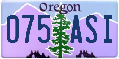 OR license plate 075ASI
