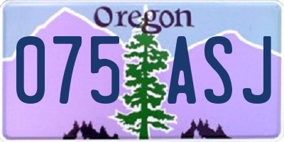 OR license plate 075ASJ