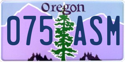 OR license plate 075ASM