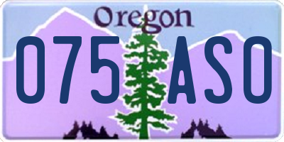 OR license plate 075ASO