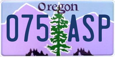 OR license plate 075ASP