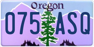 OR license plate 075ASQ