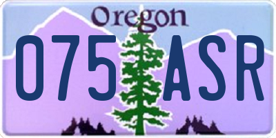 OR license plate 075ASR
