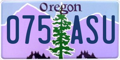 OR license plate 075ASU