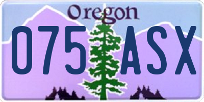 OR license plate 075ASX