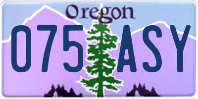 OR license plate 075ASY