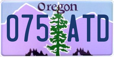 OR license plate 075ATD