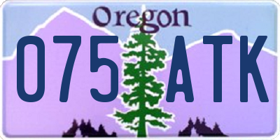 OR license plate 075ATK