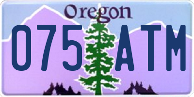 OR license plate 075ATM