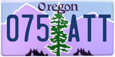 OR license plate 075ATT