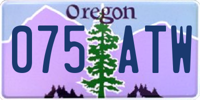 OR license plate 075ATW