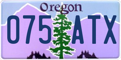 OR license plate 075ATX