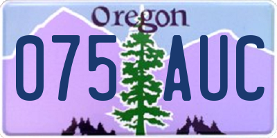 OR license plate 075AUC
