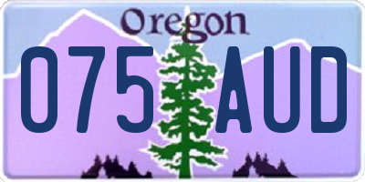 OR license plate 075AUD