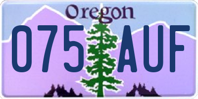 OR license plate 075AUF