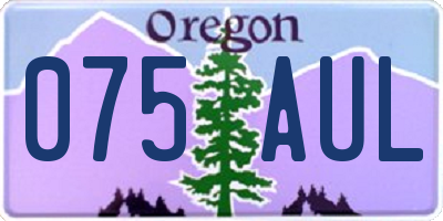 OR license plate 075AUL