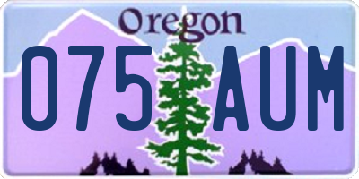 OR license plate 075AUM