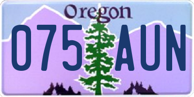 OR license plate 075AUN