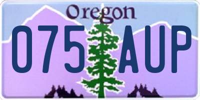 OR license plate 075AUP