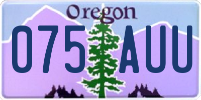 OR license plate 075AUU