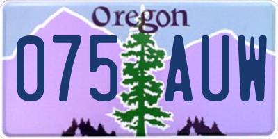 OR license plate 075AUW