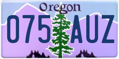 OR license plate 075AUZ