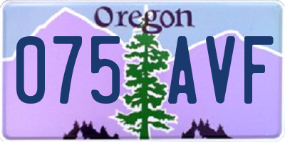 OR license plate 075AVF