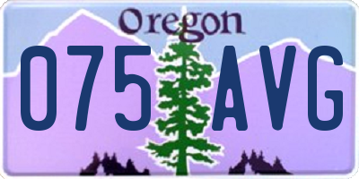 OR license plate 075AVG