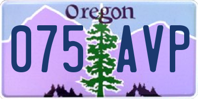 OR license plate 075AVP
