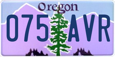 OR license plate 075AVR