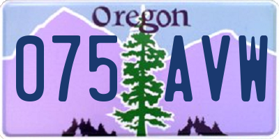 OR license plate 075AVW
