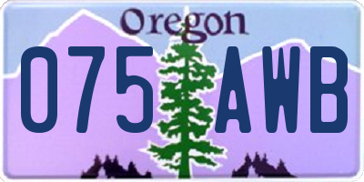 OR license plate 075AWB