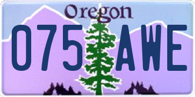 OR license plate 075AWE