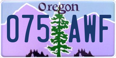 OR license plate 075AWF