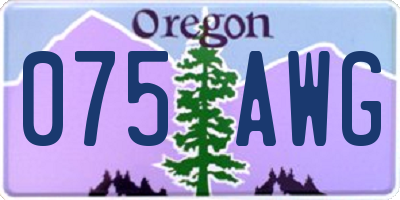 OR license plate 075AWG