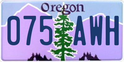 OR license plate 075AWH