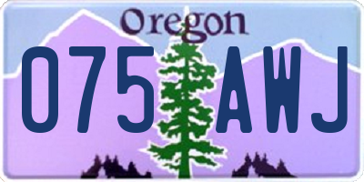 OR license plate 075AWJ