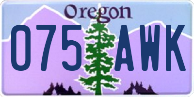 OR license plate 075AWK