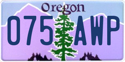 OR license plate 075AWP