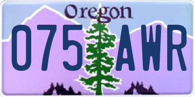 OR license plate 075AWR