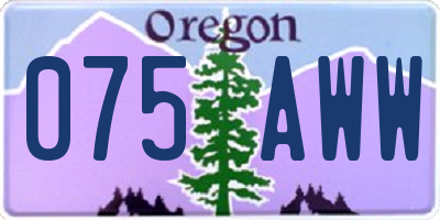 OR license plate 075AWW