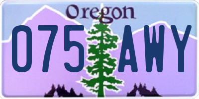 OR license plate 075AWY