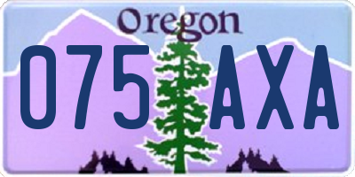 OR license plate 075AXA