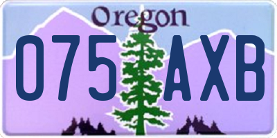 OR license plate 075AXB
