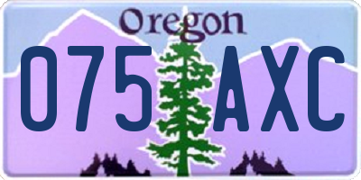 OR license plate 075AXC