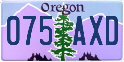 OR license plate 075AXD