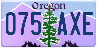OR license plate 075AXE