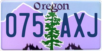 OR license plate 075AXJ